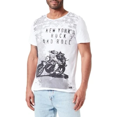 Abbildung von Key Largo CAFE Racer Round Tshirt print, Herren, Größe: 3XL, White