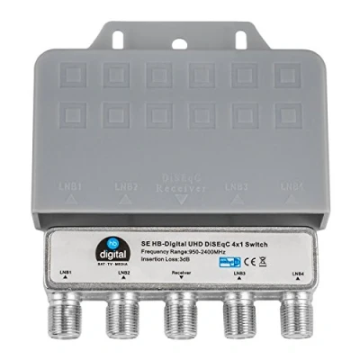 Abbildung von 1x DiseqC Schalter SE Switch 4/1 mit Wetterschutzgehäuse HB DIGITAL 4X SAT LNB 1 x Teilnehmer/Receiver für Full HDTV 3D 4K UHD