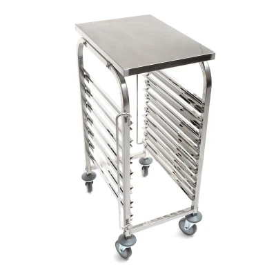 Abbildung von ALLPAX Regalwagen 7 x GN Behälter 1/1 oder Tabletts 38 55 95 cm Edelstahl mit Ablage Tablettwagen Gastro Küche Gastronomie kaufen