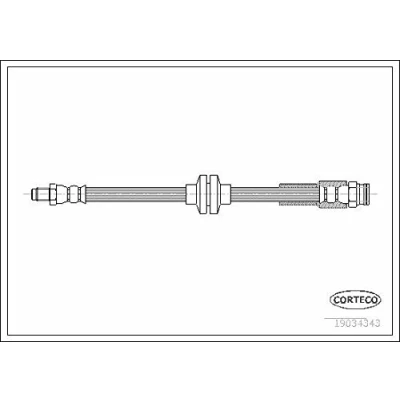 Abbildung von CORTECO 19034343 Bremsschläuche Vorderachse beidseitig 423 FIAT: Grande Punto Schrägheck, Fiorino III Kasten / Kombi, Qubo, OPEL: Corsa D Schrägheck