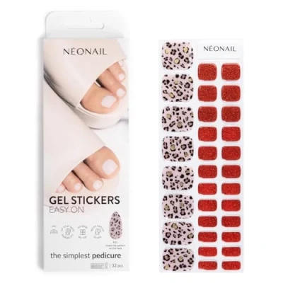 Abbildung von NEONAIL Gel UV Stickers Easy On P01 Rot Nagelsticker Nagellackstreifen Nagelaufkleber für Füße und Hände Fingernägel zum aufkleben Nageldesign 1 Blatt 32 Stk