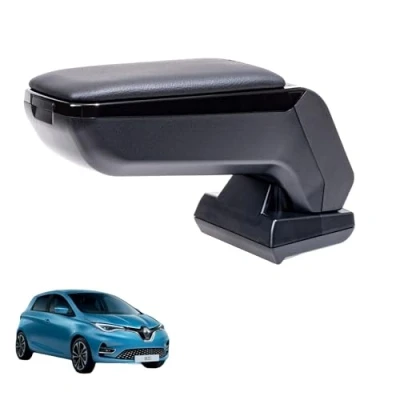Abbildung von RATI ARMSTER S Armlehne kompatibel für RENAULT ZOE 2020 [schwarz,vegan Leder] nachrüstbare Mittelarmlehne mit Staufach