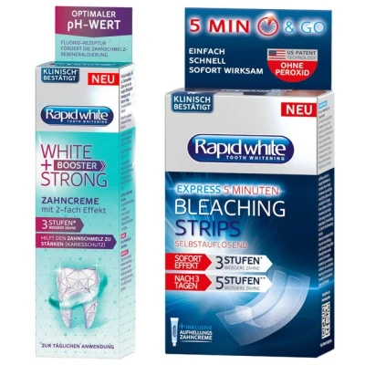Abbildung von Rapid White Zahnbleaching Kit STRONG BOOSTER Zahncreme 75 ml + Bleaching Set