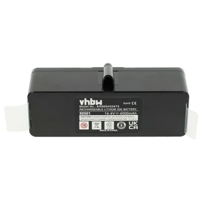 Abbildung von vhbw 1x Akku kompatibel mit iRobot Roomba 870, 871, 880, 966, 872, 882, 876, 900, 960, 882E, 886 Staubsauger Schwarz (4000 mAh, 14,4 V, Li Ion)
