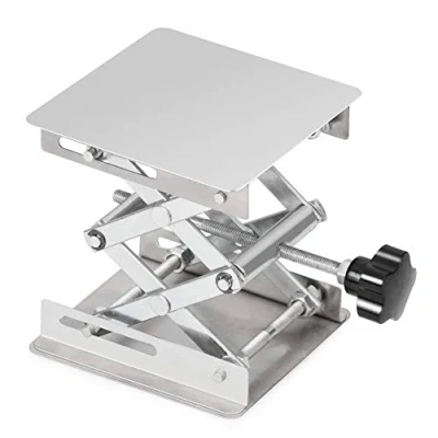 Abbildung von stonylab Laborhebebühne, 100 x 100mm Lab Jack Scherenständer Hubtisch aus Edelstahl, Hebebühne Labor, Erweiterbarer Hebehöhenbereich von 45mm bis 150mm, Maximal Unterstützte Gewicht 5 KG
