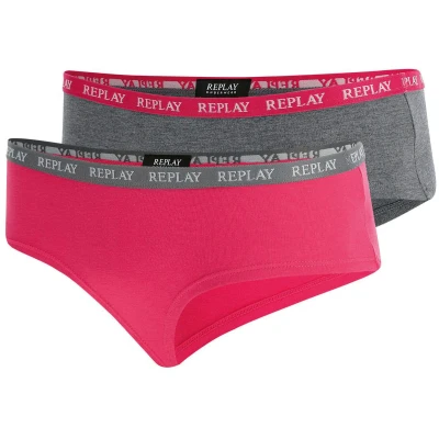 Abbildung von Replay Damen Tw295 Unterwäsche, Dark Grey Mel/Fuxia N287, L EU