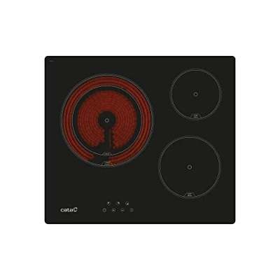 Abbildung von CATA TD 6003 BK Glaskeramik Kochfeld Farbe Schwarz 3 Kochzonen High Light 9 Leistungsstufen einstellbar Touch Control mit Akustiksignal Leistung 5,4kW Breite 59 cm