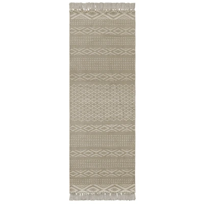Abbildung von Läufer Neo, andas, rechteckig, Höhe: 3 mm, im Boho Look, mit Fransen, Teppichläufer in Pastell Farben