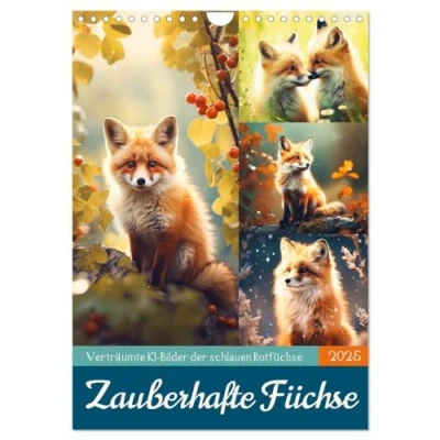 Abbildung von Zauberhafte Füchse (Wandkalender 2025 DIN A4 hoch), CALVENDO Monatskalender