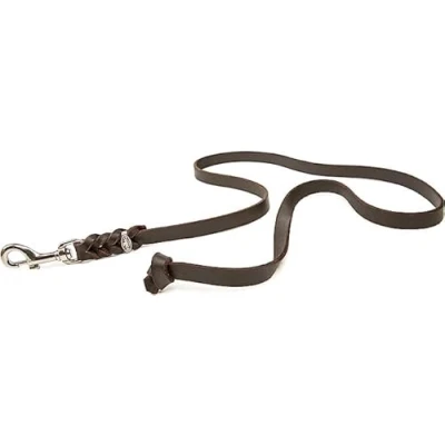 Abbildung von CopcoPet Hundeleine Lederleine ohne Handschlaufe Verchromt Braun 1 m x 8 mm, Leder