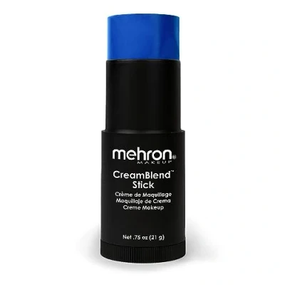 Abbildung von Mehron Make up CreamBlend Stick Gesichtsbemalung, Körperbemalung und Grundierungscreme Körperfarbe Stift (Blue)