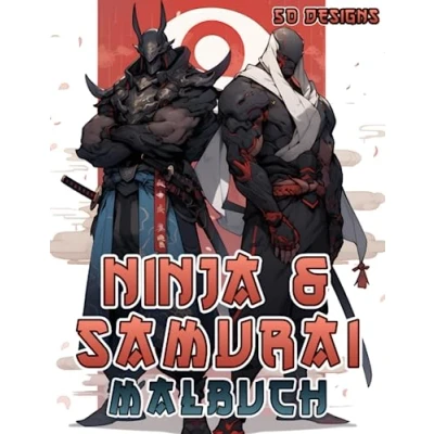 Abbildung von Ninja &amp; Samurai Malbuch: Anime Manga Krieger zum Ausmalen für Jugendliche Erwachsene