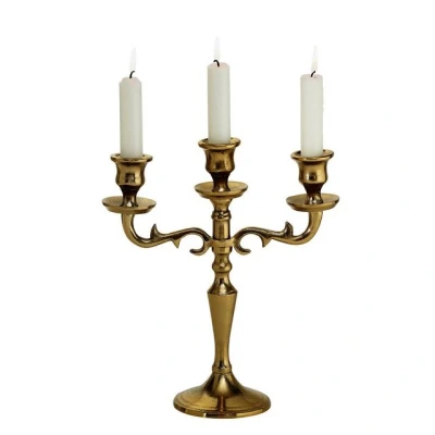 Abbildung von Boltze Kerzenständer Varas gold 3 flammig Hähe 26 cm Kerzenhalter aus