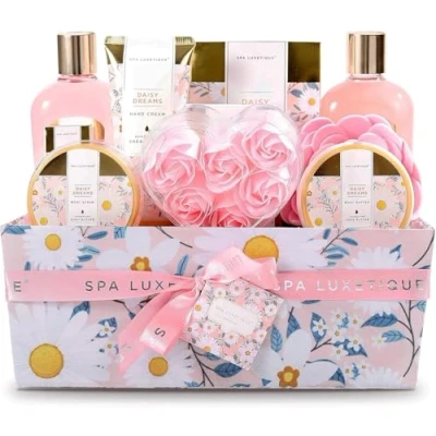 Abbildung von Spa LUXETIQUE Damen Bad Geschenkset Beauty Set für Sie 12 teiliges Geburtstagsgeschenk, Gänseblümchen Duft Set, Wellness Frauen, Geschenke Geburtstage und Feste Muttertag