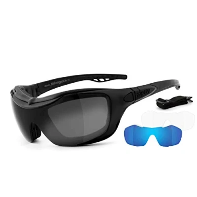 Abbildung von Helly No.1 Bikereyes Motorradbrille bandit 2, inkl. 3 Paar Wechselgläser, Band und Bügel