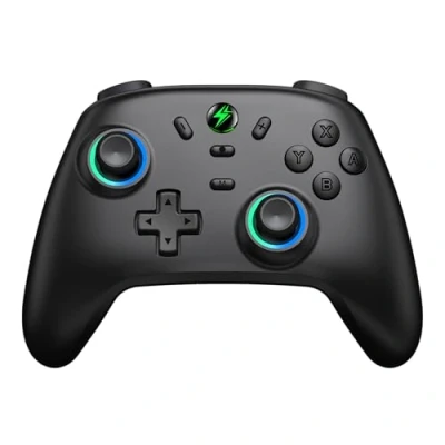 Abbildung von HELLCOOL Switch Controller mit Hall Joysticks, Kabellos für Switch/Lite/OLED, Windows/IOS/Android, Pro Cooles RGB Joysticks/Turbo/Aufwachfunktion/Dual Motors Vibration