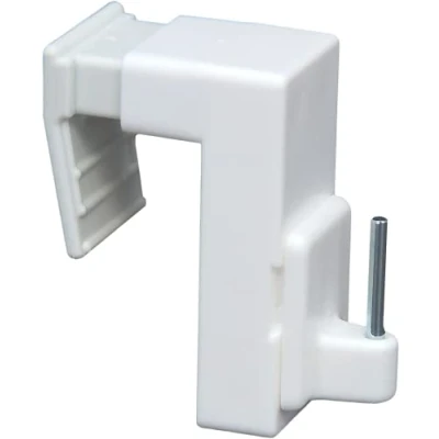 Abbildung von dekondo Fensterhaken Fensterhaken/Dekohaken/Fensterklipp, weiß, universal, für Gardinenstangen/Vitragenstangen/Scheibengardinen und Fensterdekorationen, (10 St), Klemmbereich 10 24mm, vorderes Element drehbar