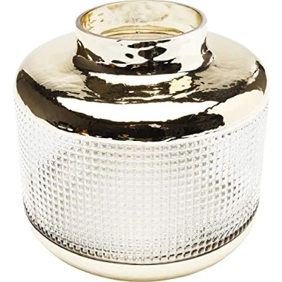 Abbildung von Kare Design Vase LA Noble, Kleine, Besonders Geformte Vase, schönes Accessoire für das Wohnzimmer, Blumenvase, Glasvase Gold, (H/B/T) 19x19,5x19,5cm