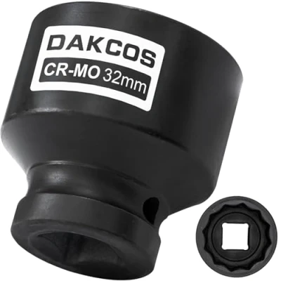 Abbildung von DAKCOS SW 32mm Vielzahn Nuss Schlagschrauber Kraft Stecknuss 12 Kant 12,5 mm (1/2&quot;) CR MO