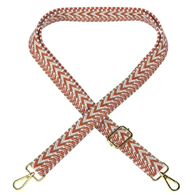 Abbildung von EAZY CASE Verstellbarer Taschengurt, Ersatz Gurt für Handtaschen, Schulterriemen Umhängetaschen, dünner Riemen Taschen und Tragetaschen, DIY Taschenband, Zig Zag Blau Rot Metal Gold