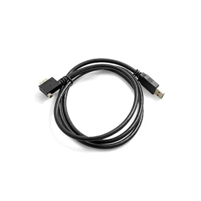 Abbildung von System S USB 3.0 A Stecker (Male) zu Micro Kabel Links Gewinkelt 90 Grad Winkel 120cm High Speed Datenkabel Ladekabel mit Feststellschraube