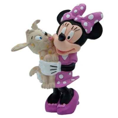 Abbildung von Bullyland 15329 Spielfigur Walt Disney Minnie Mouse mit Hund, ca. 7 cm, detailgetreu, ideal als kleines Geschenk für Kinder ab 3 Jahren