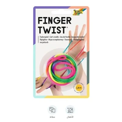 Abbildung von folia Fingerring FINGER TWIST® (Fadenspiel) 160 cm Regenbogen Optik