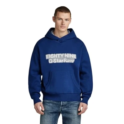 Abbildung von G STAR RAW Herren Graphic Loose Knitted Hoodie, Blau (ballpen blue D23933 D488 1822), M