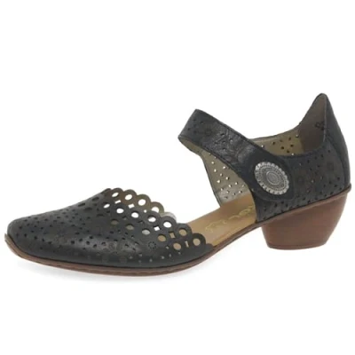 Abbildung von Rieker Damen 43753 Halbschuhe, schwarz, 42 EU
