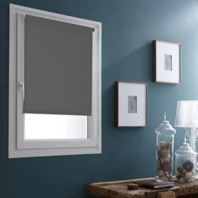 Abbildung von MADECOSTORE Verdunkelungsrollo, Easy Uni Mausgrau L35 x H170 cm ohne Bohren