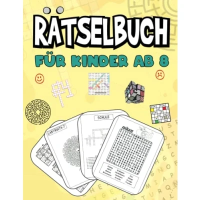 Abbildung von Rätselbuch für Kinder ab 8: Herausfordernde lustige Denkaufgaben und Logikrätsel clevere im Alter von 8 bis 12 Jahren. Enthält Kreuzworträtsel, Wortsuche, Labyrinthe, Sudoku mehr