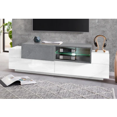 Abbildung von INOSIGN Lowboard &quot;Coro,Lowboard,TV Kommode,TV Möbel,TV Bank&quot;, mit 2 Klappen, 1 Tür, Glasboden, Breite 160