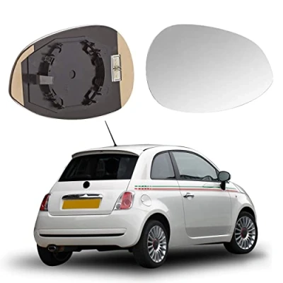 Abbildung von Spiegelglas Ersatz für FIAT 500 Hatchback/500 C, Außenspiegel Glas Asphärisch Punto Grande Punto/EVO, Verstellbar Geeignet Umkehrlinse Rückfahrglas Auto Spiegel (Rechts)