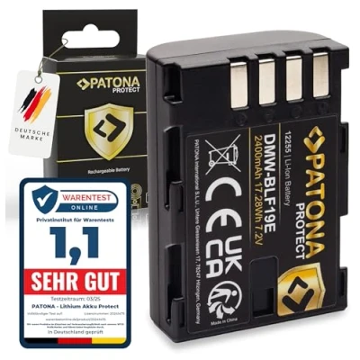 Abbildung von PATONA Protect V1 DMW BLF19 E Akku (2250mAh) NTC Sensor und Schutzgehäuse kompatibel mit Panasonic Lumix DC G9 GH5 GH5s DMC GH3 GH4 GH4R Sigma BP 61