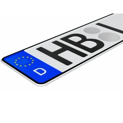 Abbildung von L &amp; P Car Design KFZ Kennzeichen Autokennzeichen 52cm x 11cm Nummernschild 520mm 110mm Wunschkennzeichen DIN Fahrradträger Anhänger LKW Wunschprägung amtliches Autoschild (1 Stück)