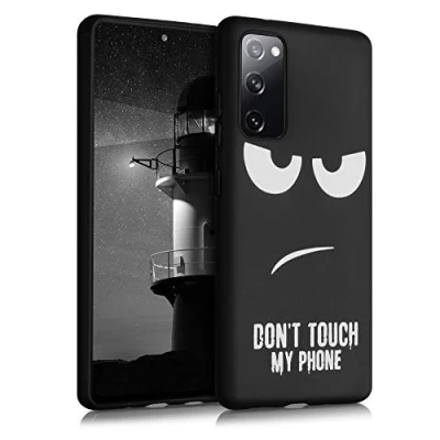 Abbildung von kwmobile Hülle kompatibel mit Samsung Galaxy S20 FE Handyhülle Silikon Case Don&#039;t Touch My Phone Weiß Schwarz
