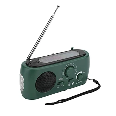 Abbildung von Bewinner Notfallradio, Tragbares Solarradio mit LED Taschenlampe Solar Handkurbel AM/FM Radio Notfalltelefon Ladegerät für Camping Outdoor