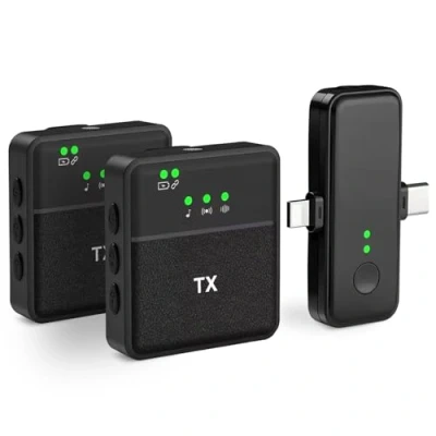 Abbildung von VOVIGGOL Handy Mikrofon für iPhone/iPad/Android/Kamera, Plug Play Lavalier Wireless Microphone Ansteckmikrofon Kabellos Videoaufnahmen, Vlog, TikTok, YouTube, Live Streaming (2 STK.)
