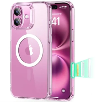 Abbildung von ESR für iPhone 16 Hülle, Kamerasteuerung, kompatibel mit MagSafe, stoßfester miliärnorm Schutz, magnetische Handyhülle 16, Classic Hybridhülle (HaloLock), Klar