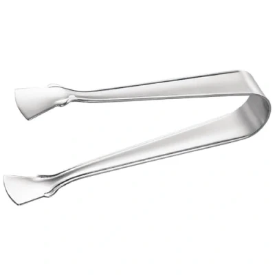 Abbildung von Olympia Mini Eiszange aus Edelstahl Zuckerzange 10,5 cm/4 Zoll, Silber, spülmaschinenfest, kleine Servierzange, glatte Backen, gerilltes Design, gewerbliche oder private Nutzung, CR563