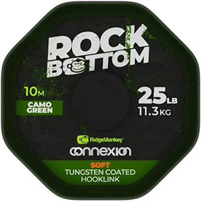 Abbildung von Ridgemonkey Connexion Rock Bottom Camo Grün Tungsten Soft Coated Vorfachmaterial (25lb) Karpfen