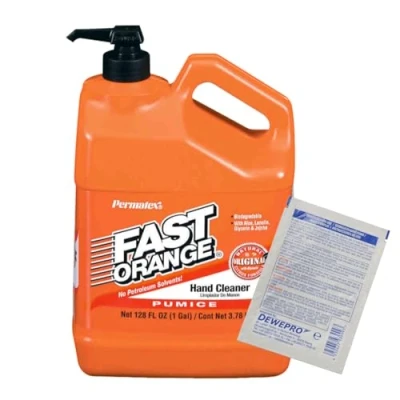 Abbildung von Fast Orange Handwaschpaste Kanister à 3,78 Liter mit Pumpe Effektive Reinigung pflegenden Inhaltsstoffen inkl. 1 St. DEWEPRO SingleScrubs