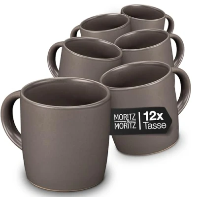 Abbildung von Moritz &amp; Tasse 12tlg NORDIC Grau, Steinzeug, für 12 Personen spülmaschinen und mikrowellengeeignet