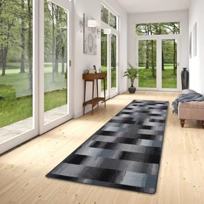 Abbildung von Snapstyle Designteppich Designer Velours Läufer Teppich Mystic Karo, Eckig, Höhe: 6 mm