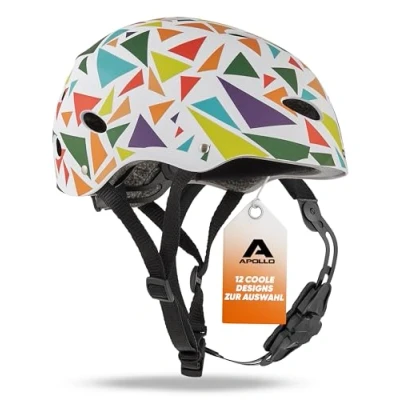 Abbildung von Apollo Skaterhelm Herren, Damen und Kinder Kinderfahrradhelm Verstellbar Skateboard, Scooter, BMX Helm mit Drehrad Anpassung für Jungen Mädchen Verschiedene Größen Farben