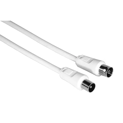 Abbildung von Hama Antennenkabel 75 DB (Antennenstecker, Antennenbuchse, Koaxial, für TV, Kabel 3 m) weiß