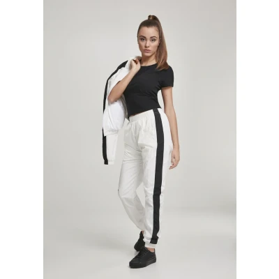 Abbildung von Urban Classics Ladies Striped Crinkle Pants Jogginghose, Damen, Größe: 3XL, Wht/blk