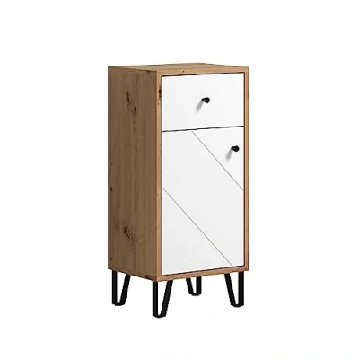 Abbildung von trendteam Midischrank Standtype Stauraum Badschrank Badmöbel Weiß Matt Lack 36x79x29cm