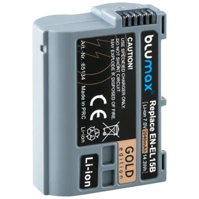 Abbildung von Blumax Gold Edition Akku ersetzt Nikon EN EL15b 2040mAh kompatibel mit Z6,Z6 MarkII, Z7 &amp; D780 7,0V 14,3Wh