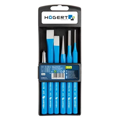 Abbildung von Hogert Technik HT3B710 Meißel + Durchtreiber Satz 6 10x142, 10x152, 3x115, 6x152, 8x115 Chrom Vanadium Stahl
